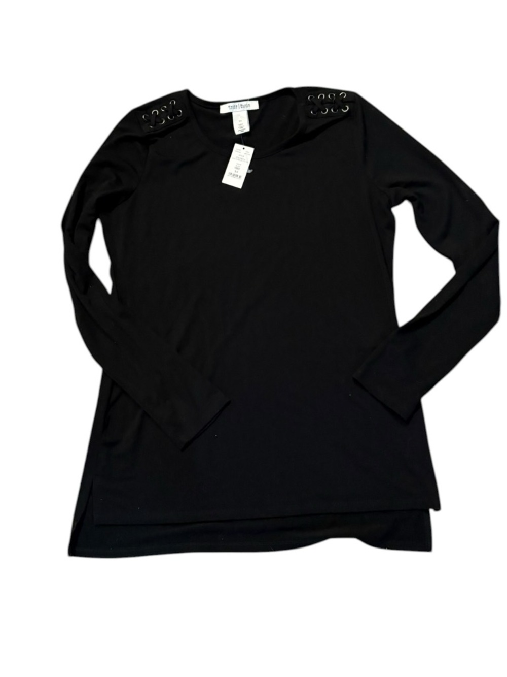White House black market long sleeve lace up top new nwt